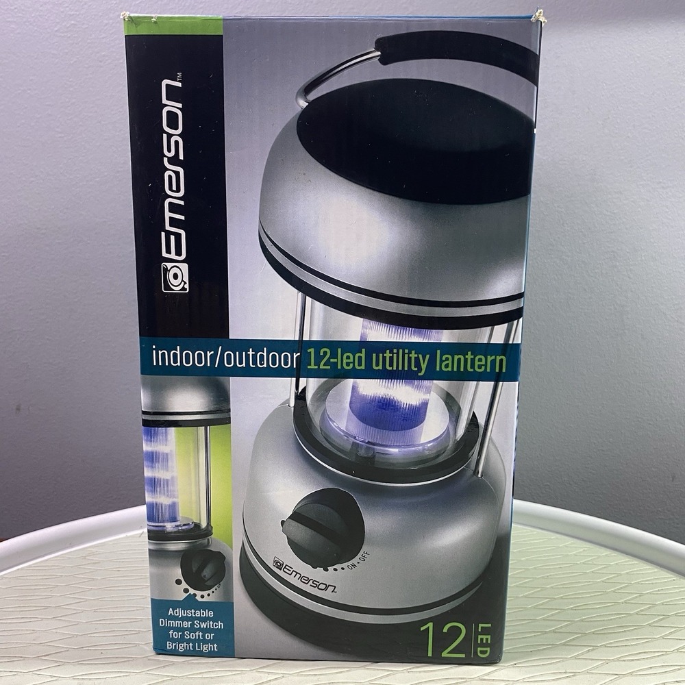 Emerson 12-White LED Utility Lantern Indoor/Outdoor Dimmer-Battery Operated NWB‎